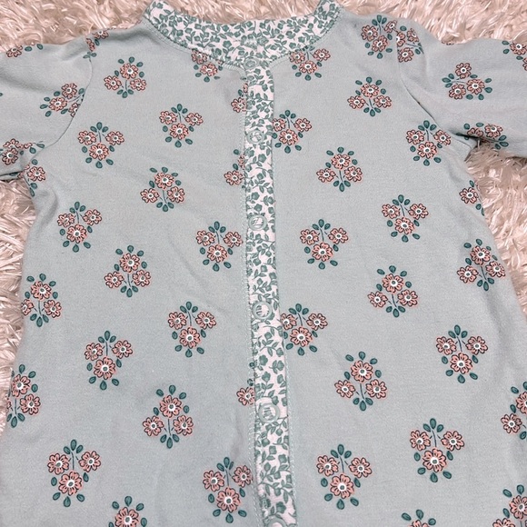CARTER’S || Infant (3M) Blue Floral Onesie/Footie - Picture 2 of 5
